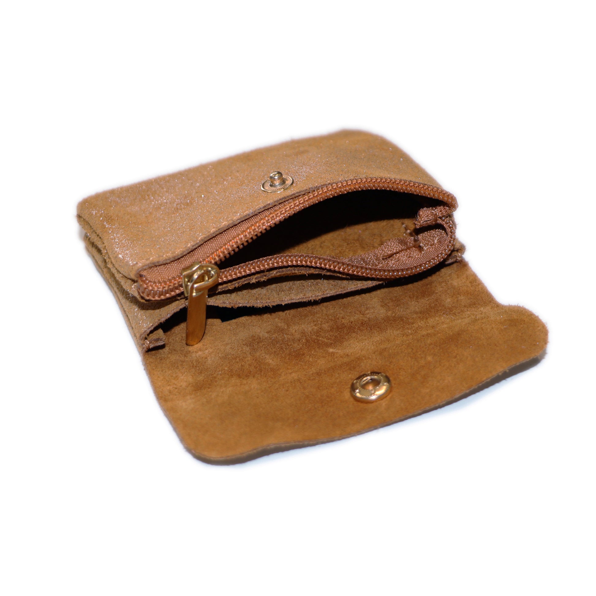 Porte-monnaie femme cuir daim irisé 044 marron - Crocochic