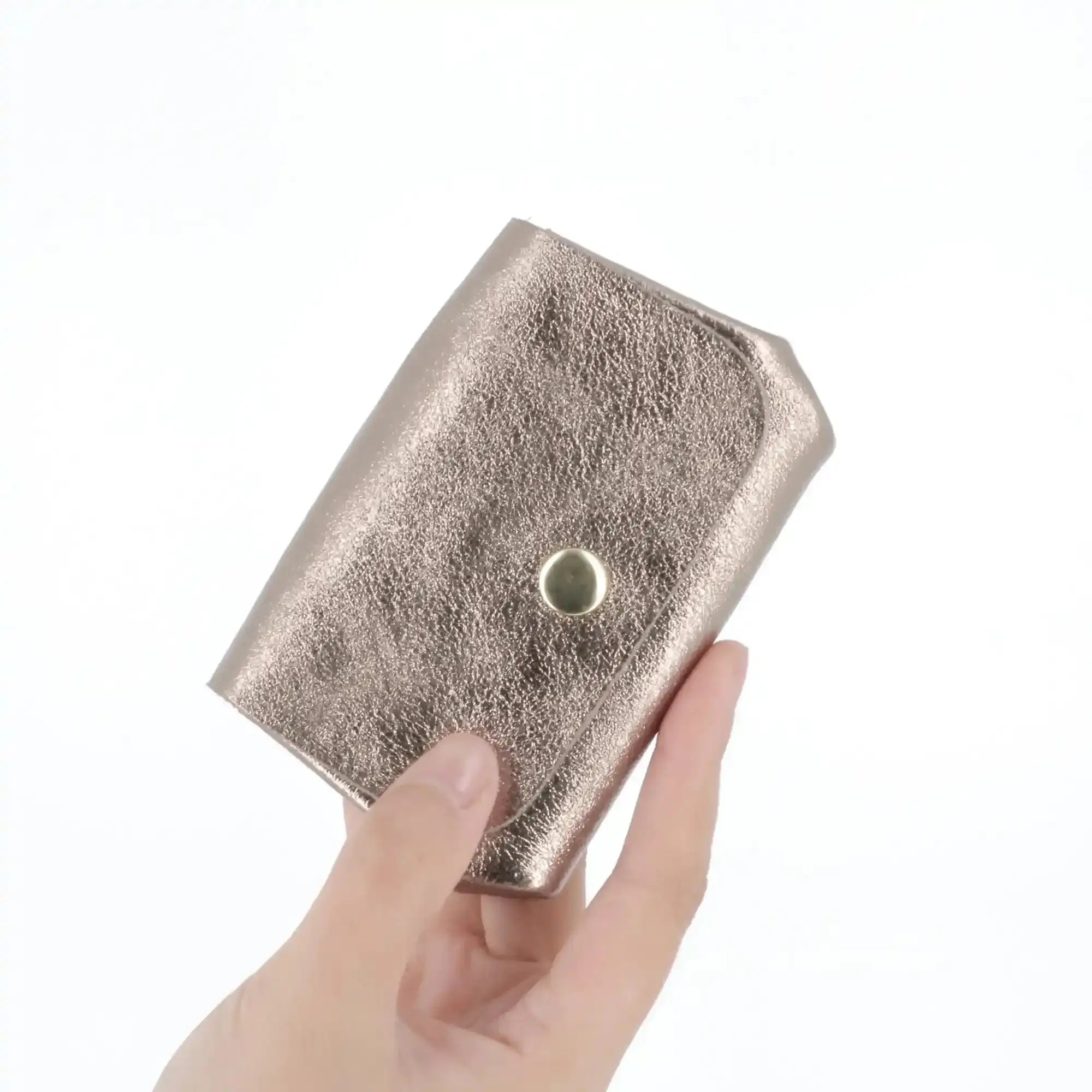 Porte-monnaie cuir souple irisé 04 taupe Made in Italy