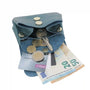 Porte-monnaie cuir souple irisé 04 bleu canard Made in Italy