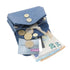Porte-monnaie cuir souple irisé 04 bleu Made in Italy