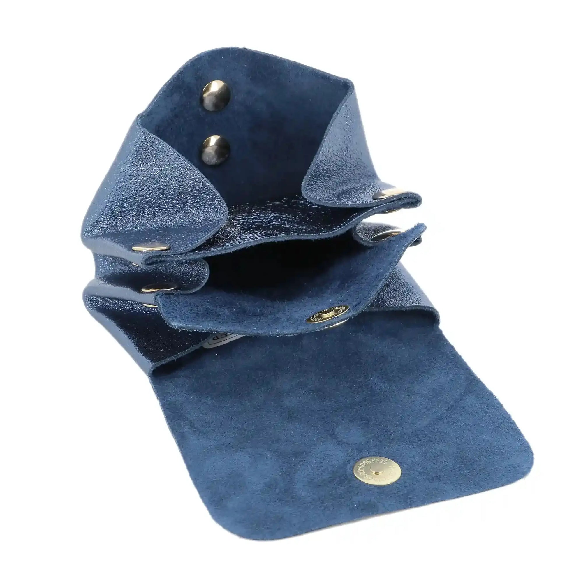 Porte-monnaie cuir souple irisé 04 bleu Made in Italy