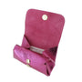 Vue 4 du Porte-monnaie cuir souple irisé 04 Fuchsia par Made in Italy.