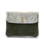 Porte-monnaie cartes cuir suède irisé 043 kaki - Crocochic