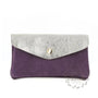 Vue princ. du Porte-monnaie femme irisé suède violet en cuir par Made in Italy.