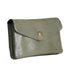 Made in Italy Porte-monnaie cuir daim irisé femme olive