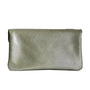 Made in Italy Porte-monnaie cuir daim irisé femme olive