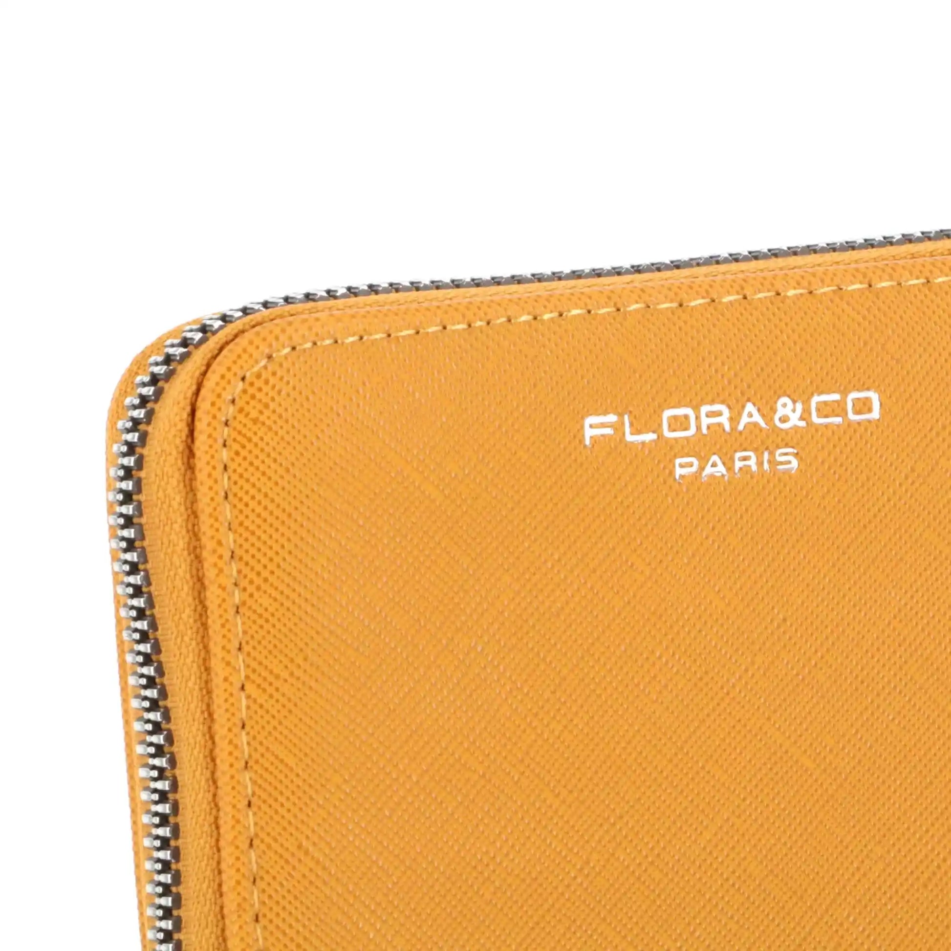 Flora & co - Portefeuille porte-carte femme saffiano moutarde