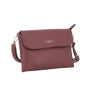 Vue 1 du Mini Sac Bandoulière Souple Bordeaux en cuir synthétique par Flora & co.
