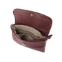Vue 2 du Mini Sac Bandoulière Souple Bordeaux en cuir synthétique par Flora & co.