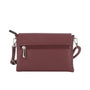 Vue 3 du Mini Sac Bandoulière Souple Bordeaux en cuir synthétique par Flora & co.