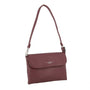 Vue 4 du Mini Sac Bandoulière Souple Bordeaux en cuir synthétique par Flora & co.