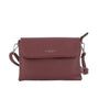Vue princ. du Mini Sac Bandoulière Souple Bordeaux en cuir synthétique par Flora & co.