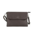 Vue princ. du Mini Sac Bandoulière Souple Chocolat en cuir synthétique par Flora & co.