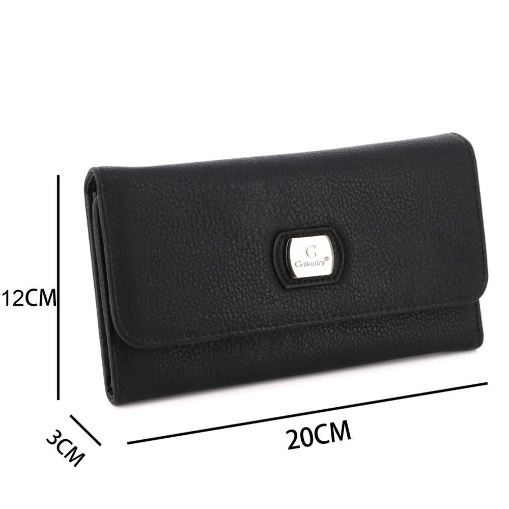 Gallantry Portefeuille long femme multifonction noir
