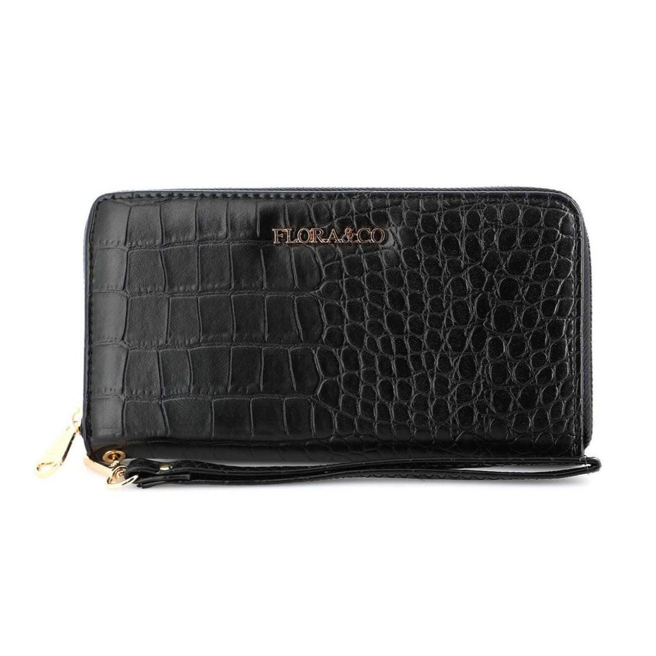 Flora & co Portefeuille femme brillant simili cuir effet croco - Crocochic