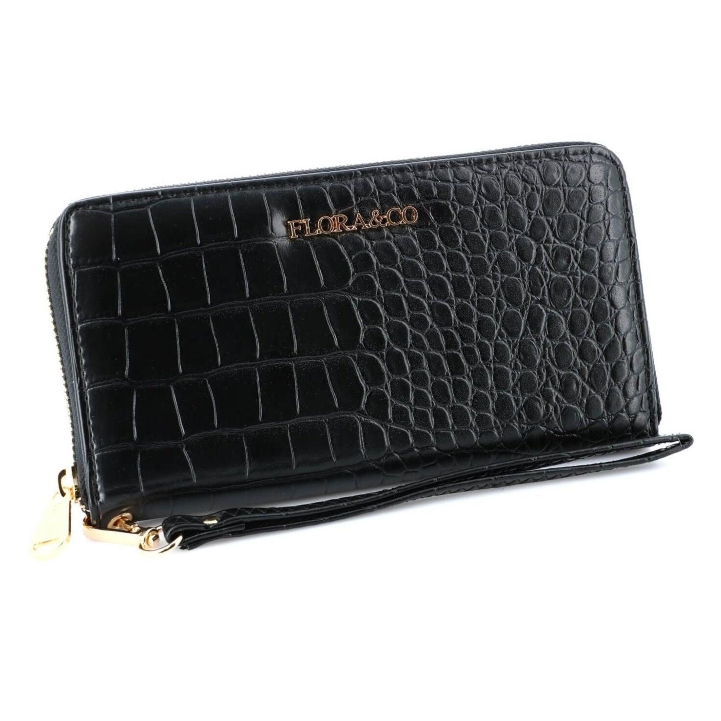 Flora & co Portefeuille femme brillant simili cuir effet croco - Crocochic