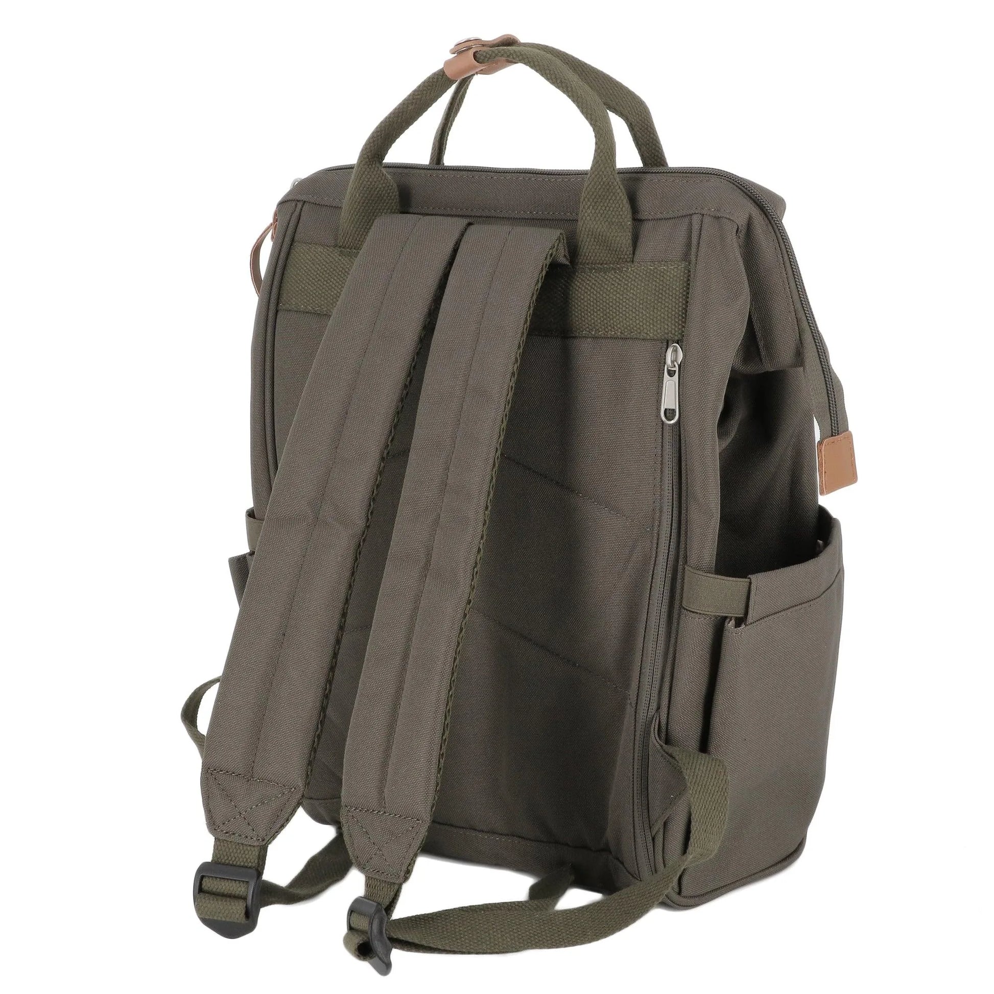 Sac à dos ordinateur portable kaki 15.6 pouces, polyvalent.