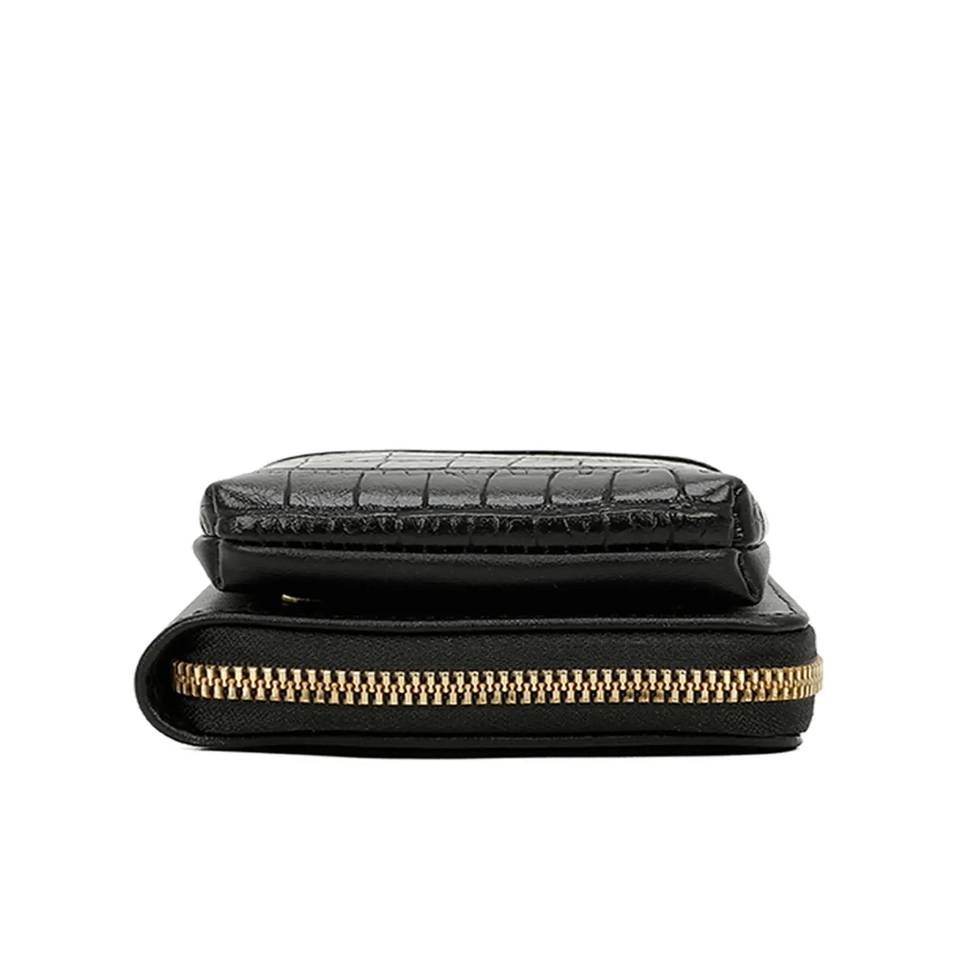 Pochette téléphone femme croco tout-en-un noir Gallantry