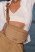 Sac banane paille tressé Camel Flora & co