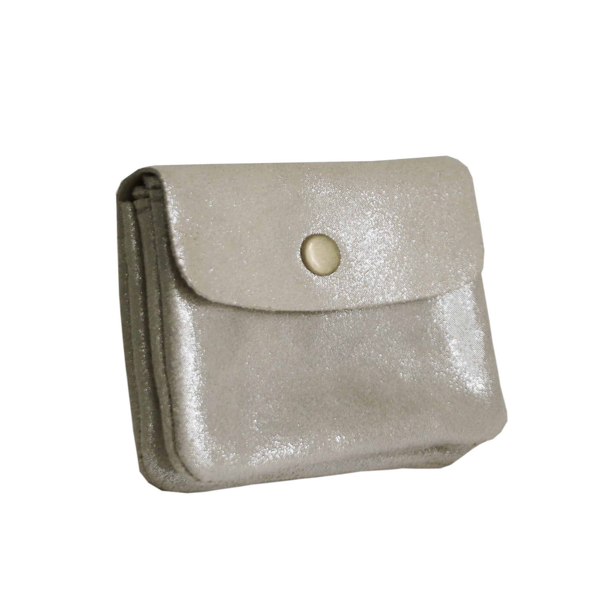 Porte-monnaie femme cuir daim irisé 044 taupe - Crocochic