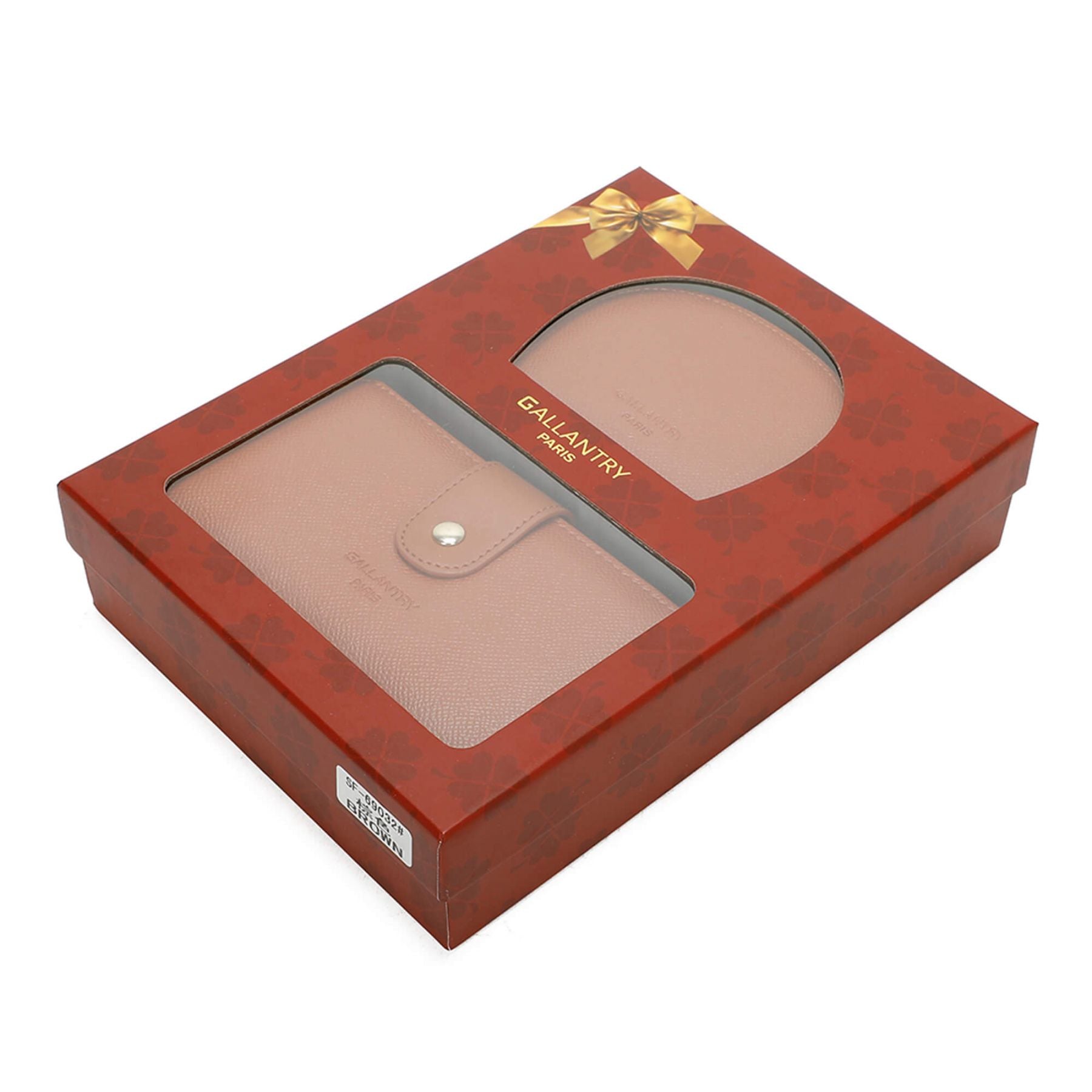 Gallantry coffret de 2 pièces portefeuille bi-plis et porte-carte femme Camel