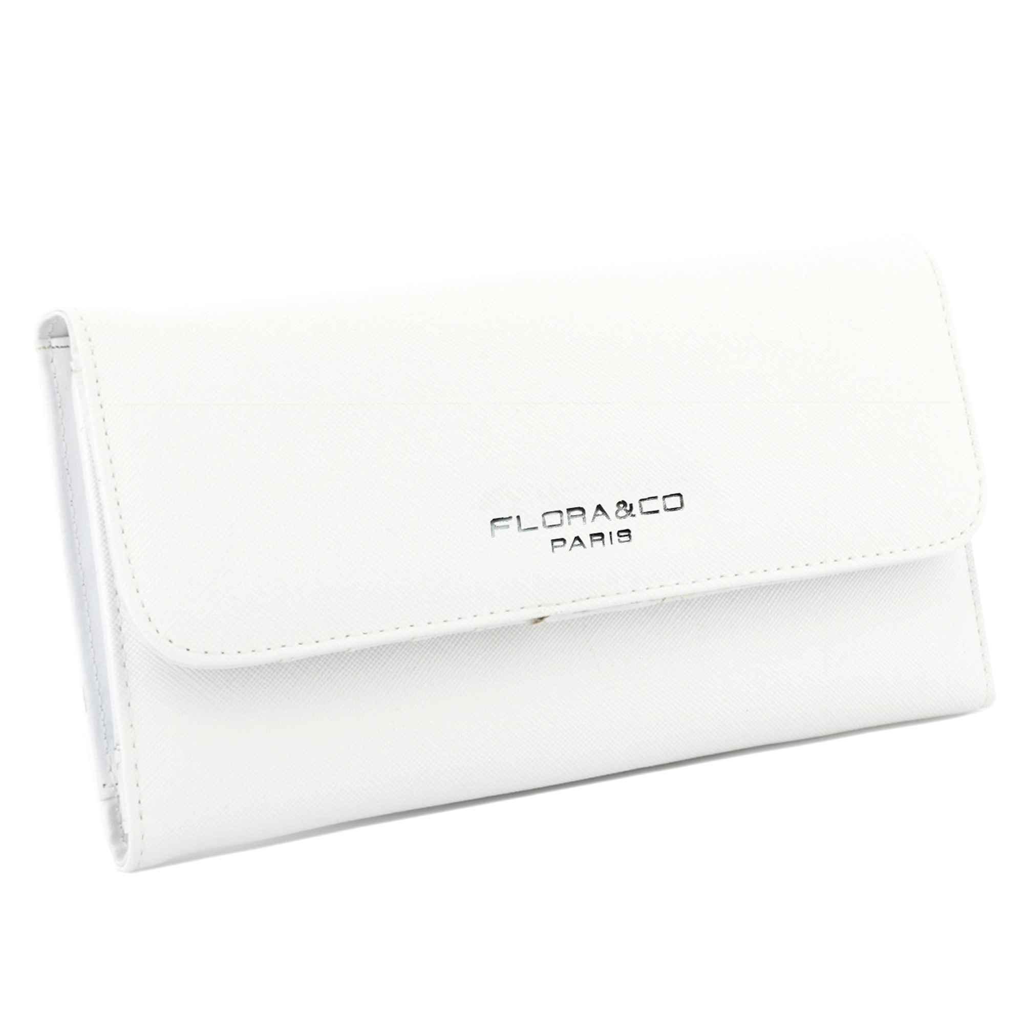 Flora & co - Portefeuille chéquier femme tout en un blanc