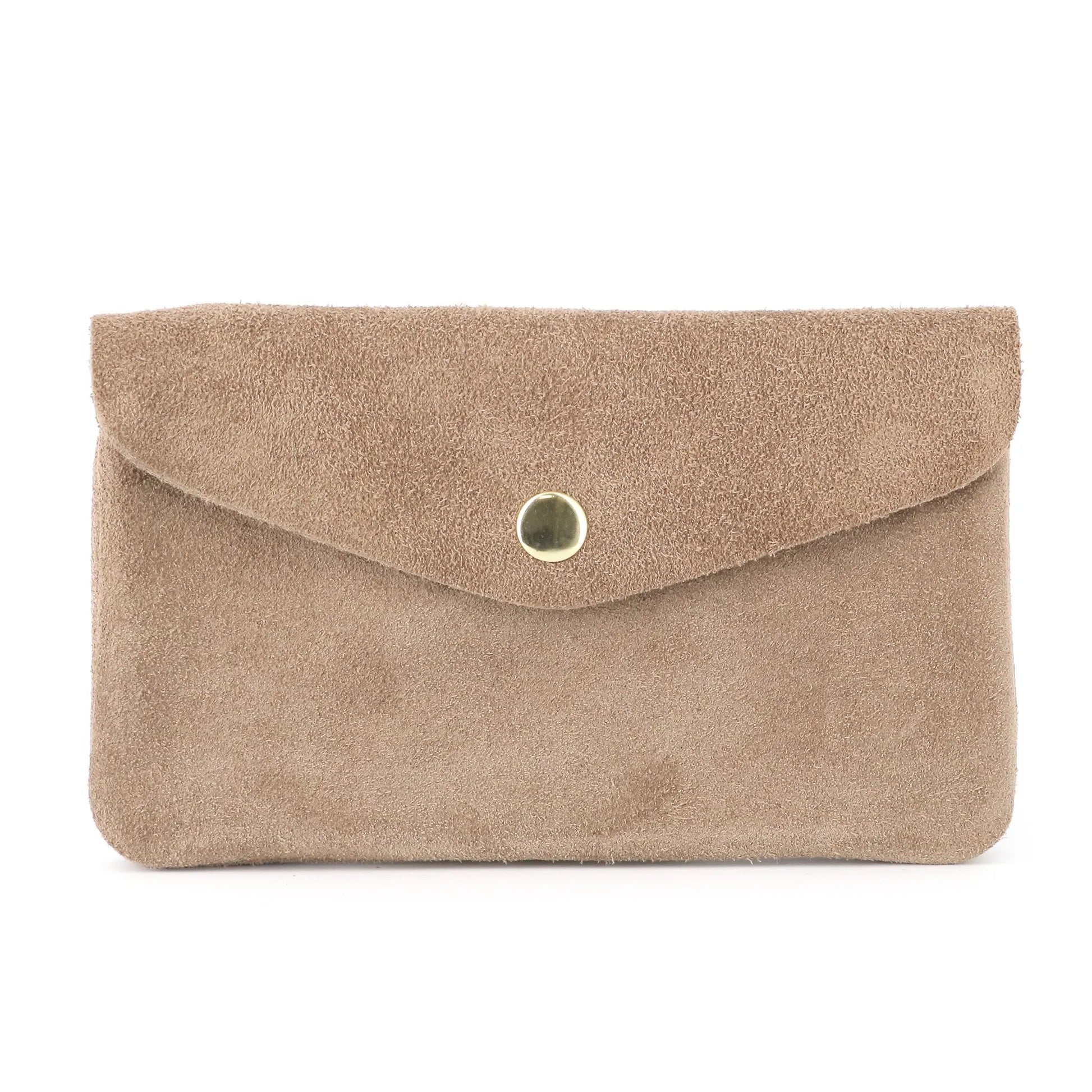 Vue 4 du Grand portefeuille cuir suède compatible passeport Beige Taupe en Cuir couleur BEIGE TAUPE - Detail.