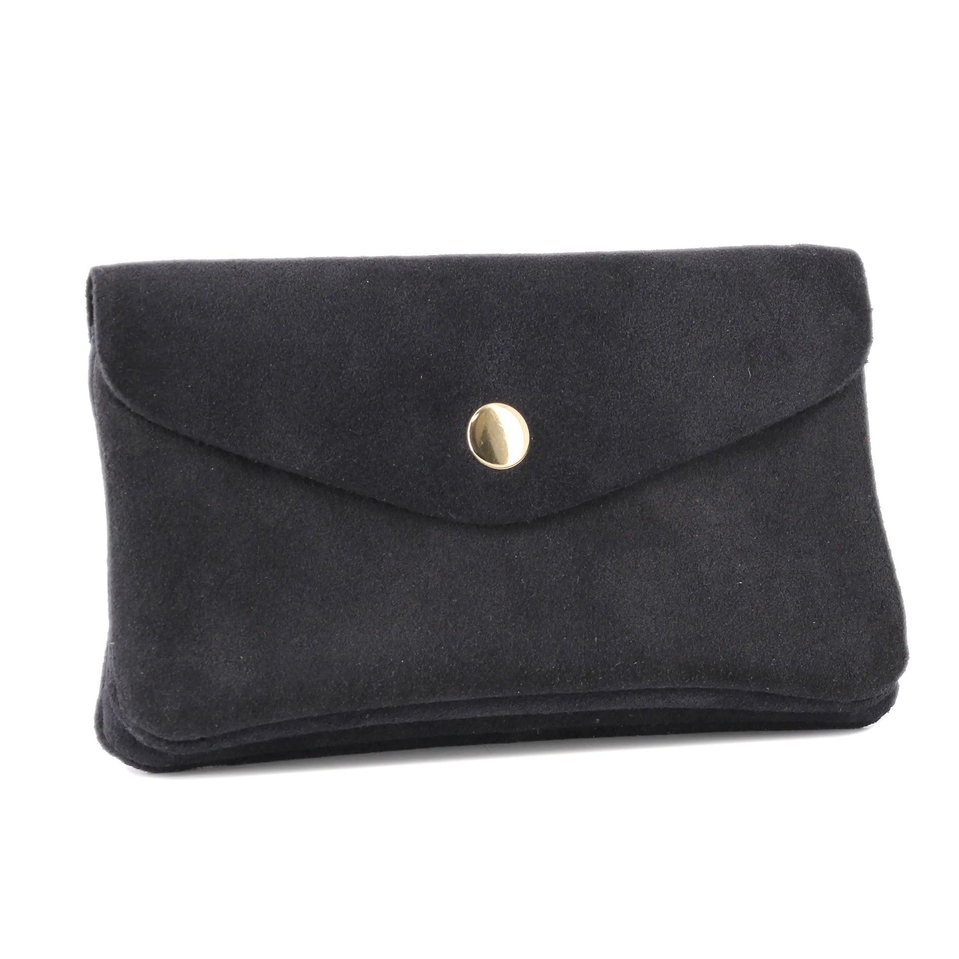 Vue 5 du Grand portefeuille cuir suède compatible passeport Bleu Marine en Cuir couleur BLEU MARINE - Detail.