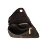 Vue 2 du Grand portefeuille cuir suède compatible passeport Chocolat en Cuir couleur CHOCOLAT - Detail.