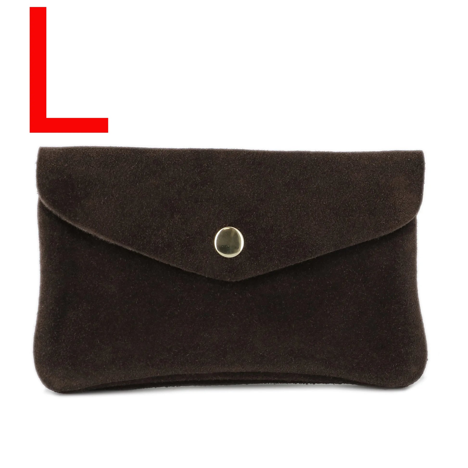 Vue 3 du Grand portefeuille cuir suède compatible passeport Chocolat en Cuir couleur CHOCOLAT - Detail.