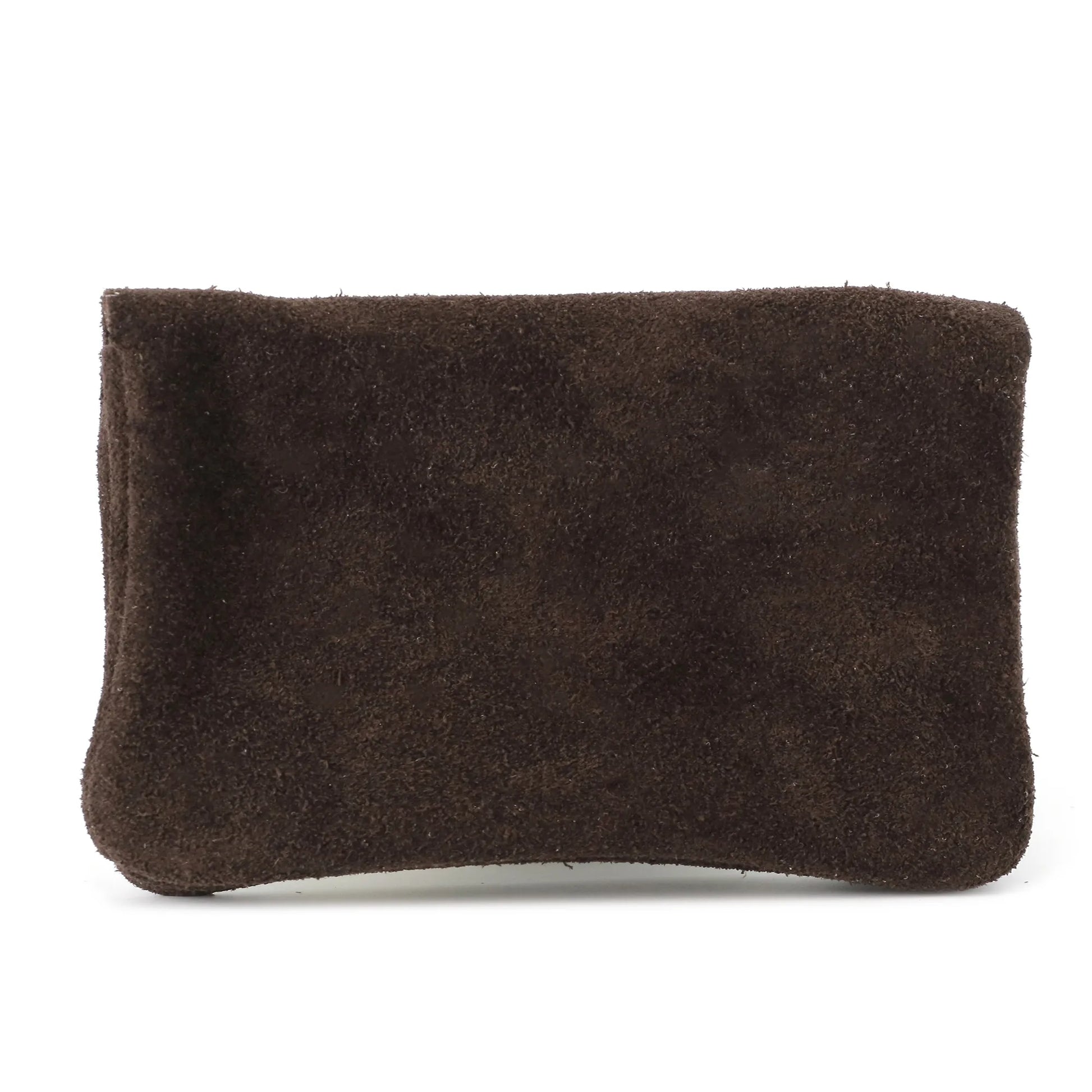 Vue 4 du Grand portefeuille cuir suède compatible passeport Chocolat en Cuir couleur CHOCOLAT - Detail.