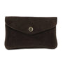 Vue 5 du Grand portefeuille cuir suède compatible passeport Chocolat en Cuir couleur CHOCOLAT - Detail.