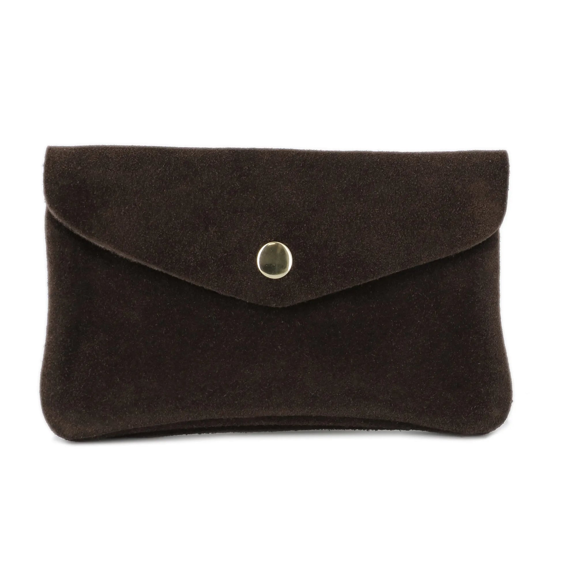 Vue 5 du Grand portefeuille cuir suède compatible passeport Chocolat en Cuir couleur CHOCOLAT - Detail.