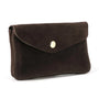 Vue 6 du Grand portefeuille cuir suède compatible passeport Chocolat en Cuir couleur CHOCOLAT - Detail.