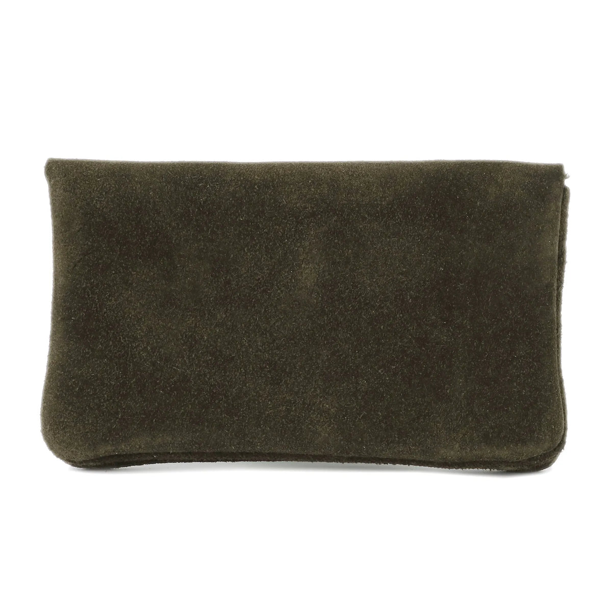 Vue 4 du Grand portefeuille cuir suède compatible passeport Kaki en Cuir couleur KAKI - Detail.