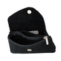 Vue 2 du Grand portefeuille cuir suède compatible passeport Noir en Cuir couleur NOIR - Detail.