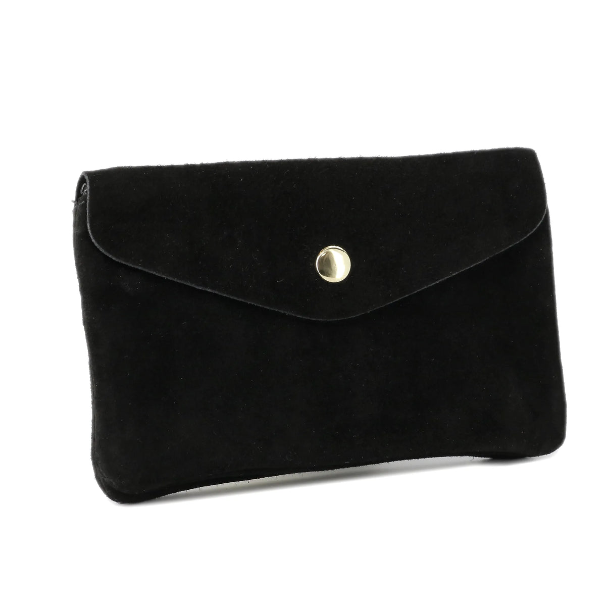 Vue 5 du Grand portefeuille cuir suède compatible passeport Noir en Cuir couleur NOIR - Detail.