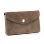 Vue 3 du Grand portefeuille cuir suède compatible passeport Taupe en Cuir couleur TAUPE - Detail.