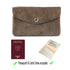 Vue 5 du Grand portefeuille cuir suède compatible passeport Taupe en Cuir couleur TAUPE - Detail.