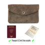 Vue 5 du Grand portefeuille cuir suède compatible passeport Taupe en Cuir couleur TAUPE - Detail.