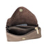 Vue 6 du Grand portefeuille cuir suède compatible passeport Taupe en Cuir couleur TAUPE - Detail.