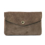 Vue principale du Grand portefeuille cuir suède compatible passeport Taupe en Cuir couleur TAUPE.