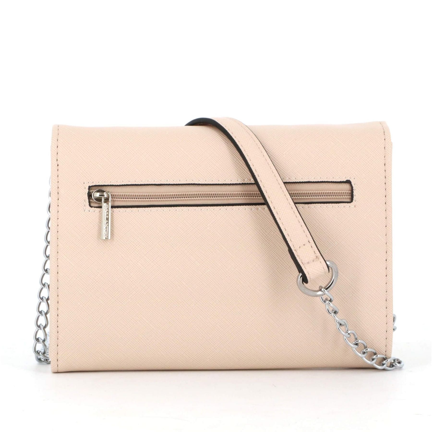 Gallantry pochette bandoulière chaîne saffiano rabat magnétique Beige