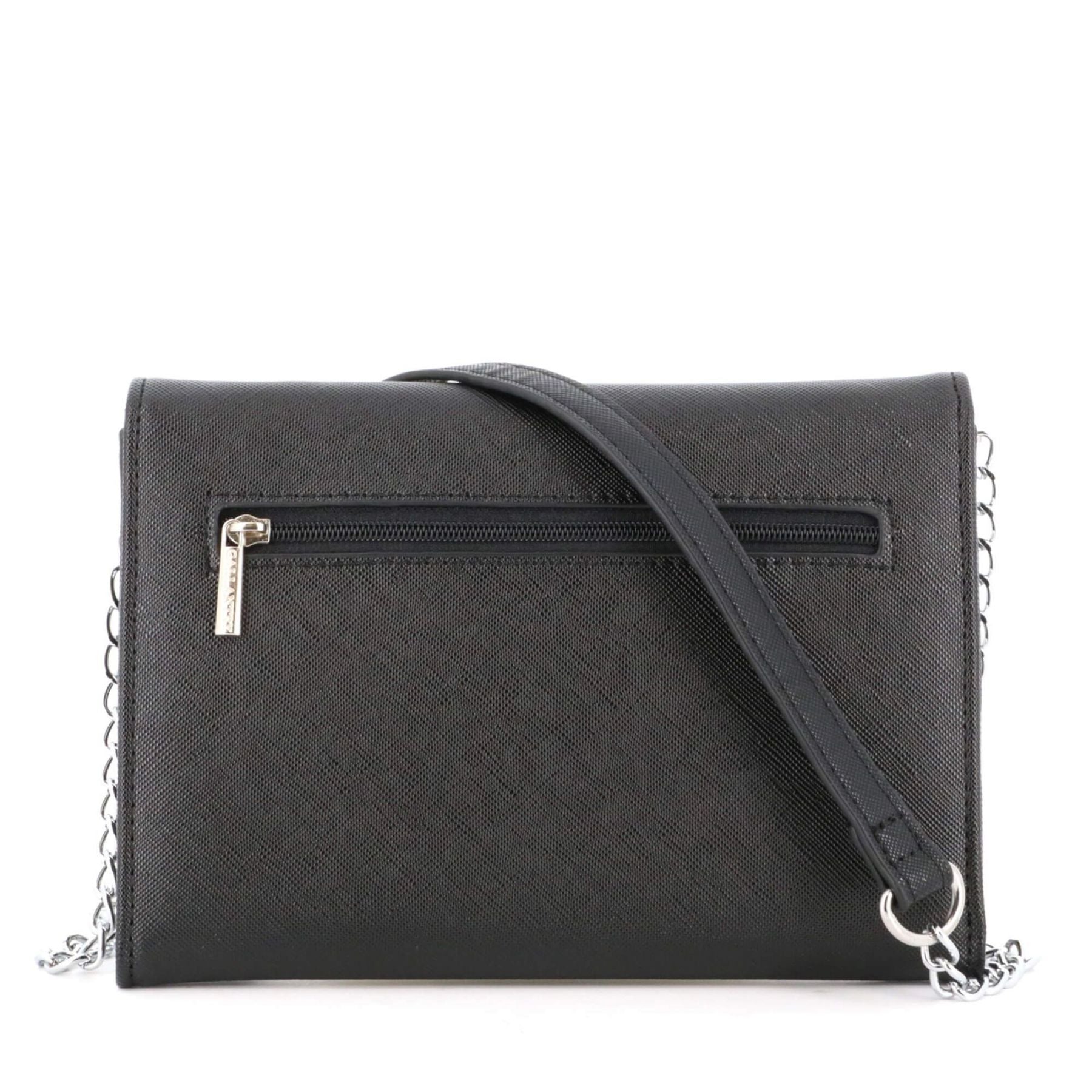 Gallantry pochette bandoulière chaîne saffiano rabat magnétique Noir