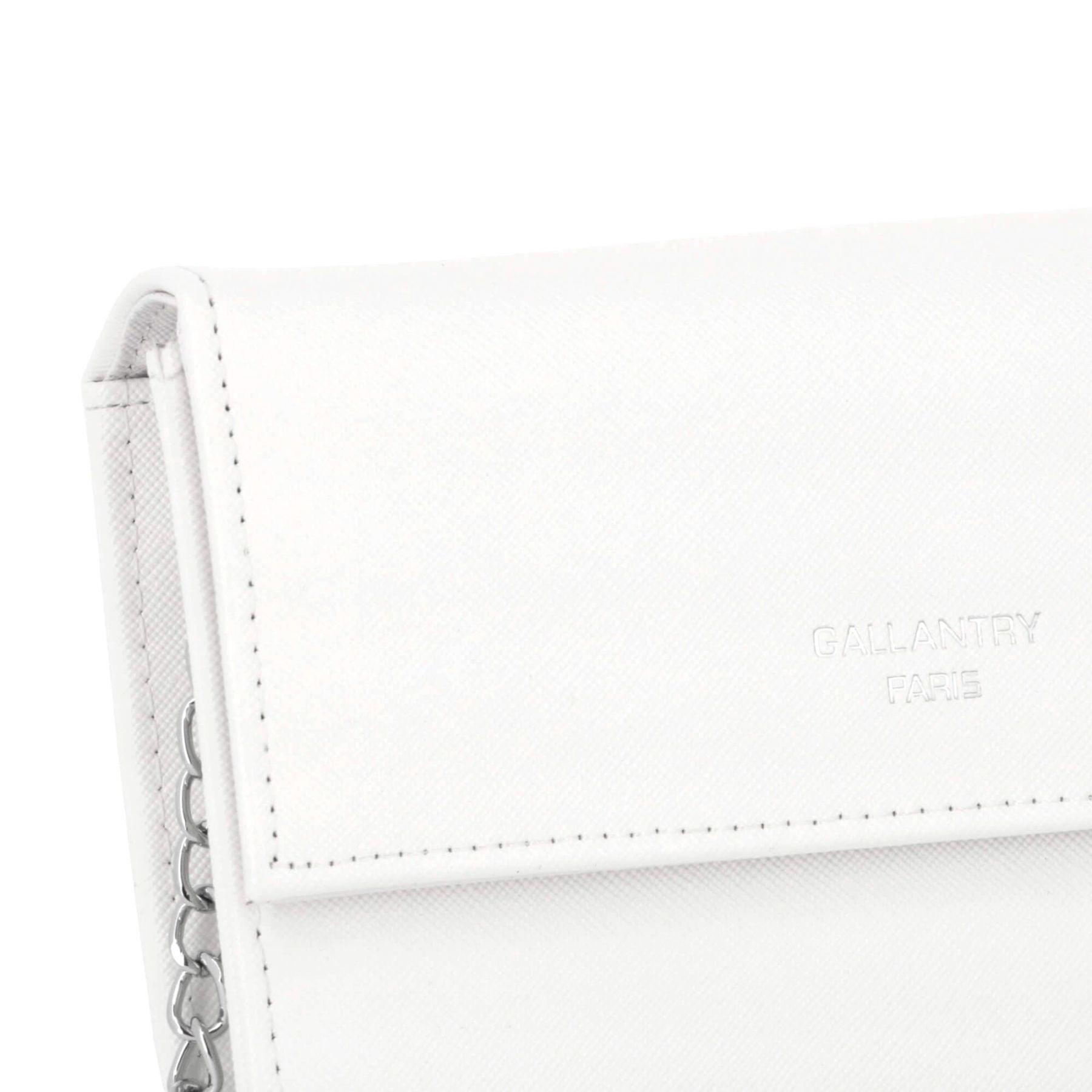 Gallantry pochette bandoulière chaîne saffiano rabat magnétique Blanc