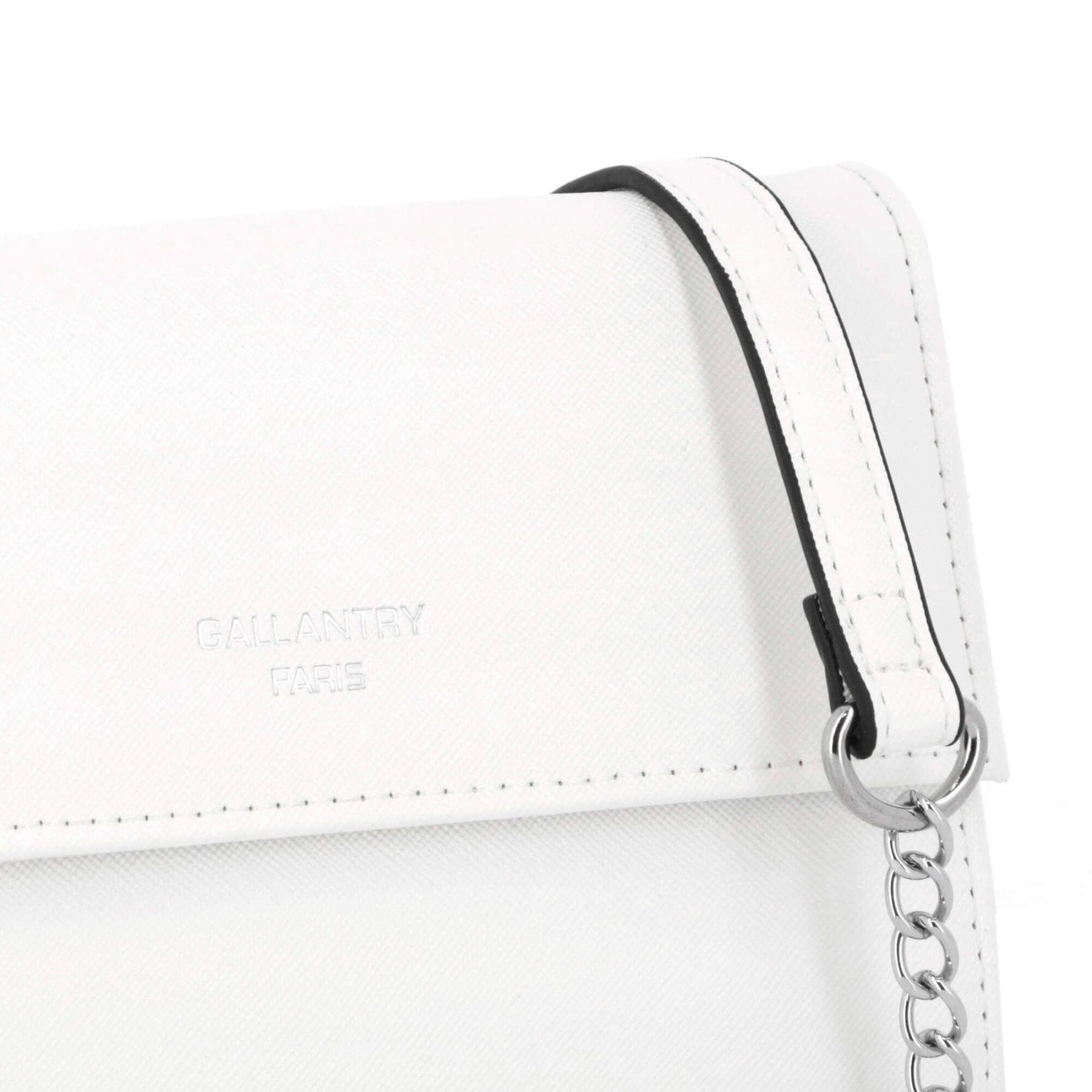 Gallantry pochette bandoulière chaîne saffiano rabat magnétique Blanc