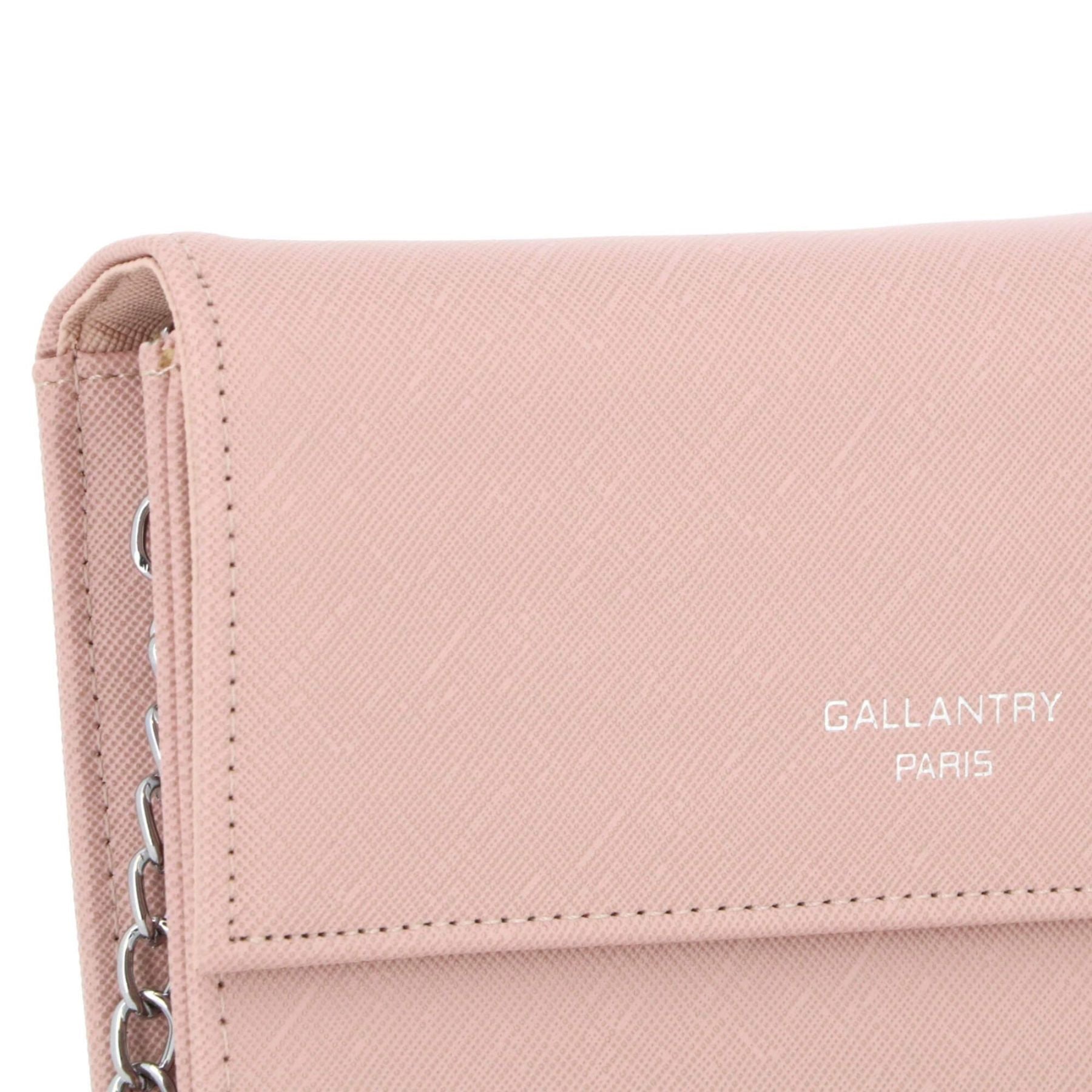 Gallantry pochette bandoulière chaîne saffiano rabat magnétique Beige