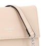 Gallantry pochette bandoulière chaîne saffiano rabat magnétique Beige