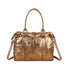 Vue principale du Grand sac à main bowling irisé bronze (détails dorés) en Synthétique couleur -BRONZE.