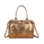Vue principale du Grand sac à main bowling irisé bronze (détails dorés) en Synthétique couleur -BRONZE.